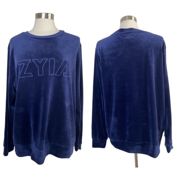 ZYIA Dark Blue Velour Pullover Sweater size 3XL - Picture 1 of 9